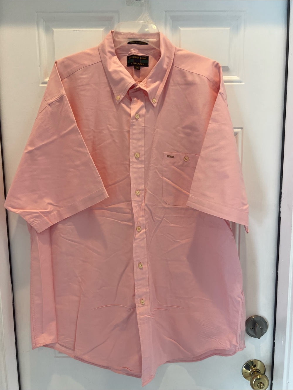 Colours Alexander Julian Shirt Men Size XXL Pink 100% Cotton Short Sleeve #950